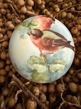 Vintage Artisan Hand Painted Decorative Bird Ceramic Paperweight